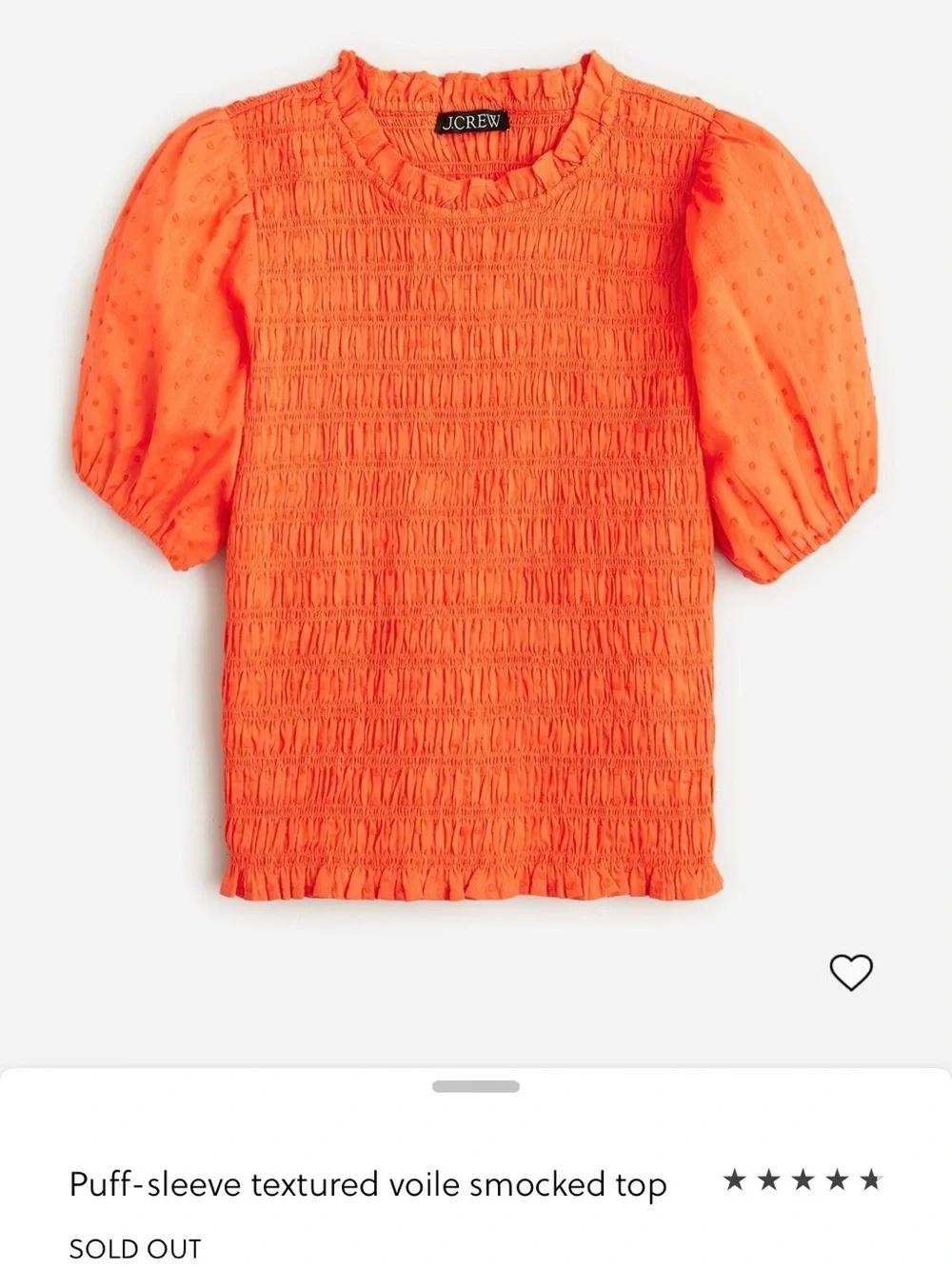 J. Crew Puff Sleeve Smocked Top